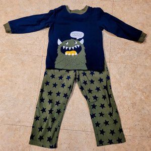 Carters Midnight Snacker Fleece Pajama's Sz 6